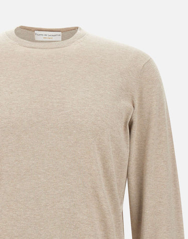 FILIPPO DE LAURENTIIS Maglia "Sea Island" in cotone BEIGE Uomo 