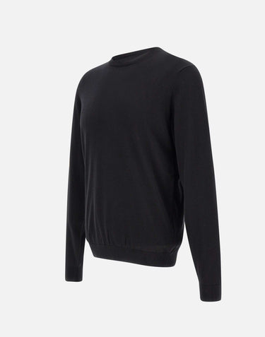 FILIPPO DE LAURENTIIS Maglia "Sea Island" in cotone BLACK Uomo 