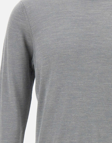 FILIPPO DE LAURENTIIS Maglia in  seta, lino e lana<BR/> GREY Uomo 