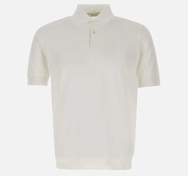 FILIPPO DE LAURENTIIS Polo in crêpe di cotone WHITE Uomo 