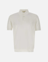 FILIPPO DE LAURENTIIS Polo in crêpe di cotone WHITE Uomo 