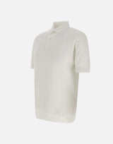 FILIPPO DE LAURENTIIS Polo in crêpe di cotone WHITE Uomo 