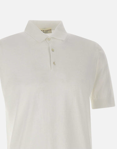 FILIPPO DE LAURENTIIS Polo in crêpe di cotone WHITE Uomo 