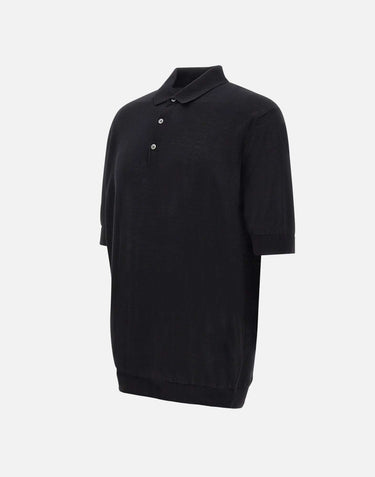 FILIPPO DE LAURENTIIS Polo in cotone BLACK Uomo 