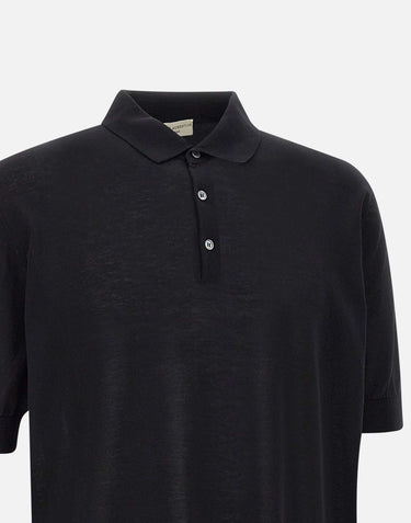 FILIPPO DE LAURENTIIS Polo in cotone BLACK Uomo 