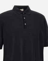 FILIPPO DE LAURENTIIS Polo in cotone BLACK Uomo 