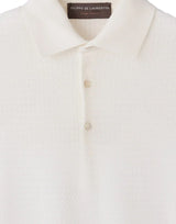 FILIPPO DE LAURENTIIS Polo in cotone con lavorazione a treccine WHITE Uomo 