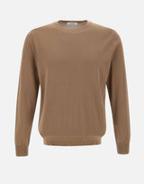 KANGRA Maglia in filato di seta e cotone BROWN Uomo 