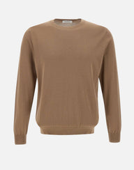 KANGRA Maglia in filato di seta e cotone BROWN Uomo 