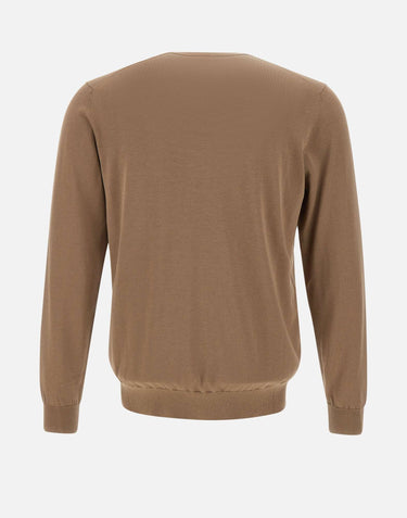 KANGRA Maglia in filato di seta e cotone BROWN Uomo 