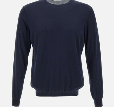 KANGRA Maglia in filato di seta e cotone BLUE Uomo 