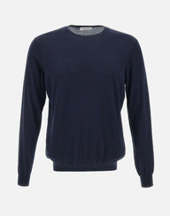 KANGRA Maglia in filato di seta e cotone BLUE Uomo 
