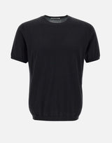 KANGRA T-shirt in seta e cotone BLACK Uomo 