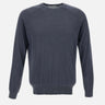 KANGRA Maglia in filato di seta e cashmere BLUE Uomo 