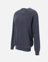 KANGRA Maglia in filato di seta e cashmere BLUE Uomo 