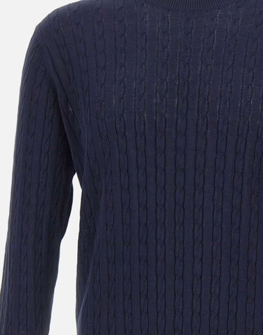 KANGRA Maglia girocollo a trecce BLUE Uomo 