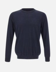 KANGRA Maglia in misto seta e cotone BLUE Uomo 