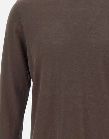 KANGRA Maglia in misto seta e cotone BROWN Uomo 