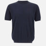 KANGRA Maglia a maniche corte in misto seta e cotone BLUE Uomo 