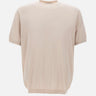 KANGRA Maglia a maniche corte in misto seta e cotone BEIGE Uomo 