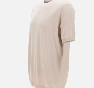 KANGRA Maglia a maniche corte in misto seta e cotone BEIGE Uomo 