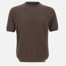 KANGRA Maglia a maniche corte in misto seta e cotone BROWN Uomo 