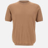 KANGRA Maglia a maniche corte in misto seta e cotone BROWN Uomo 