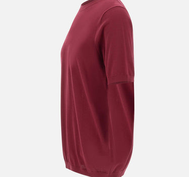 KANGRA Maglia a maniche corte in misto seta e cotone RED Uomo 