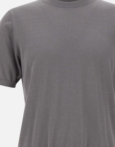 KANGRA Maglia a maniche corte in misto seta e cotone GREY Uomo 