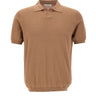 KANGRA Polo in misto seta e cotone BROWN Uomo 