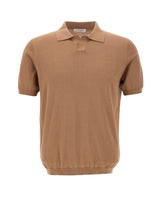 KANGRA Polo in misto seta e cotone BROWN Uomo 