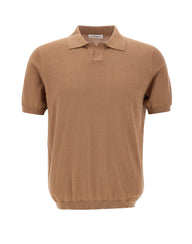 KANGRA Polo in misto seta e cotone BROWN Uomo 