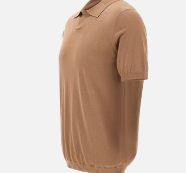 KANGRA Polo in misto seta e cotone BROWN Uomo 