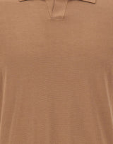 KANGRA Polo in misto seta e cotone BROWN Uomo 