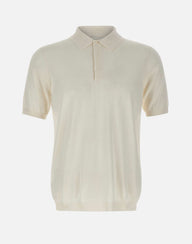 KANGRA Polo in seta e cotone WHITE Uomo 