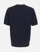 KANGRA Maglia girocollo in cotone punto alverare BLUE Uomo 