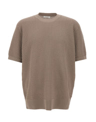 KANGRA Maglia girocollo in cotone punto alverare BEIGE Uomo 