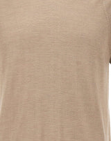 KANGRA Maglia a maniche corte in seta e cashmere BEIGE Uomo 