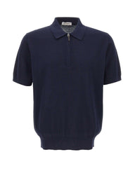 KANGRA Polo con treccine e mezza zip BLUE Uomo 