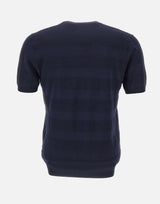 KANGRA Maglia in cotone con lavorazione a righe BLUE Uomo 
