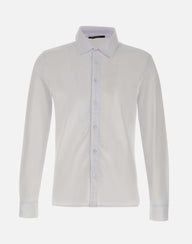 KANGRA Camicia in jersey piquet WHITE Uomo 
