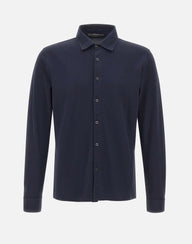 KANGRA Camicia in jersey piquet BLUE Uomo 