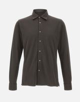 KANGRA Camicia in jersey piquet BROWN Uomo 