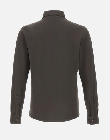 KANGRA Camicia in jersey piquet BROWN Uomo 