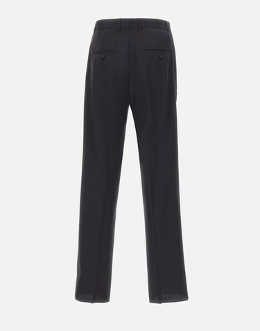 MANUEL RITZ Pantaloni chino in fresco lana stretch BLACK Uomo 