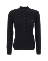 ROTATE Polo in lana a maniche lunghe BLACK Donna 
