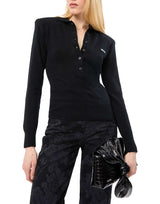ROTATE Polo in lana a maniche lunghe BLACK Donna 