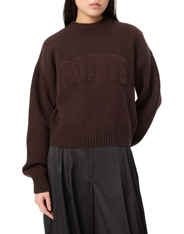 ROTATE Maglione girocollo in lana BROWN Donna 