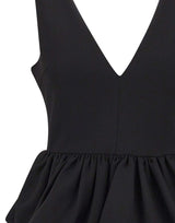 ROTATE Top a peplo con scollo a V BLACK Donna 