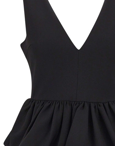 ROTATE Top a peplo con scollo a V BLACK Donna 